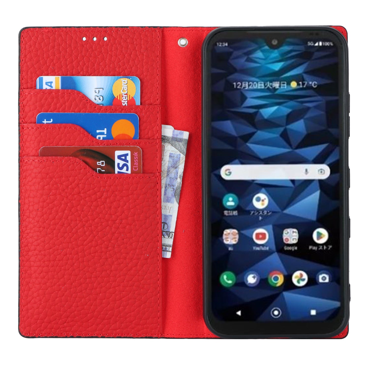 Wallet Cover for Kyocera Digno SX3 KYG02 Litchi Texture Genuine Cow Leather Phone Stand Case with Strap - Black Wallet Cover for Kyocera Digno SX3 KYG02 Litchi Texture Genuine Cow Leather Phone Stand Case with Strap - Black
